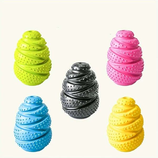 Durable Rubber Dog Chew Toy with Treat Dispenser-Interactive Puzzle Grenade Design for Mental Stimulation & Dental Health 26L0530