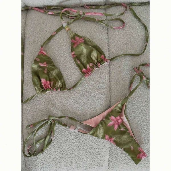 Micro Bikinis 2026 Sexy Women Swimsuit Swimwear Female Floral Thong Bikini Set Biquini Bathing Swimming Suit Beachwear 26Y0527