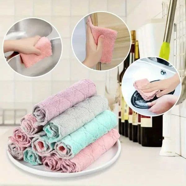 12pcs Super Absorbent Microfiber Kitchen Dish Cloth High-efficiency Tableware Household Cleaning Towel Kitchen Tools Gadgets C260530