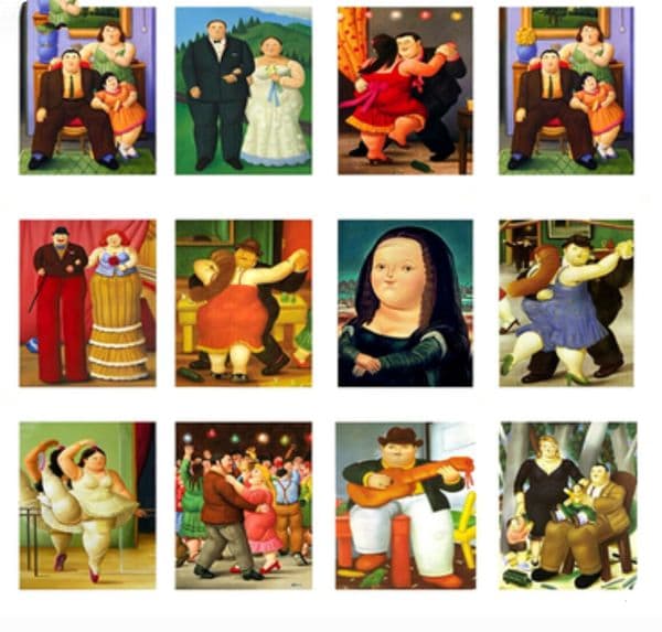 Famous Canvas Oil Painting by Fernando Botero Fat Couple Dancing Wall Art Poster Print Stylish Picture for Living Room Household Interior Wall Ornament Decor