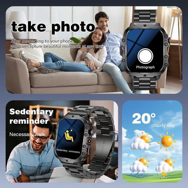 Smart Watch with LED Light wireless calling /dial Mti-Sport Modes Call Message rts Cust Wallpaper Cpatible withJ260530