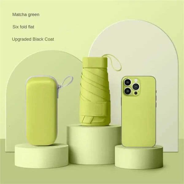 1pc Popular Multi-color Folding Portable Mini Pocket Umbrella Six-fold Umbrella Rainy And Sunny Dual-use UmbrellaJ260530