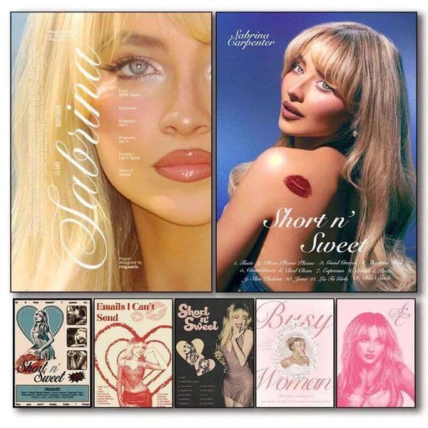 Singer Sabrina Carpenter Series Vintage Poster Print Canvas Pictures Home for Living Room Wall Modern Decor Frameless Painting 26Y0527