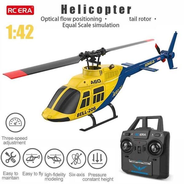 RC ERA A60 Rc Plane Helicopter 24G 6-Aixs Gyroscope 6ch Altitude Hold Optical Flow Bell 206 Mini Remote Control Helicopter ToysT260530