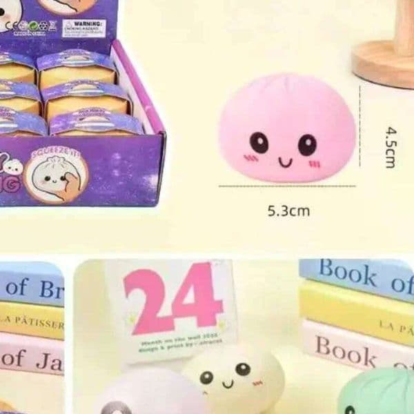 1/2Pcs Slow Rebound Soft Pinch Decompression Toys Simulation Flash Dumpling Pressure Ball Office Home Decor Children Adults Gift 26L0530