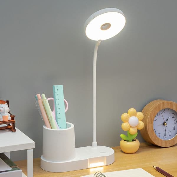 Storage Pen Holder Desk Lamp Study, Dormitory, Home Use, Eye Protection Reading Desk, Dual-Use For Charging And Plugging, Bedroom Bedside Lamp, Dimmable