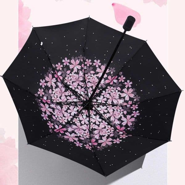 Cherry Flower Umbrella Anti-UV 3 Fold Sun Rain Umbrella Paraguas Plegable Mujer Women Girls Sakura UmbrellaJ260530