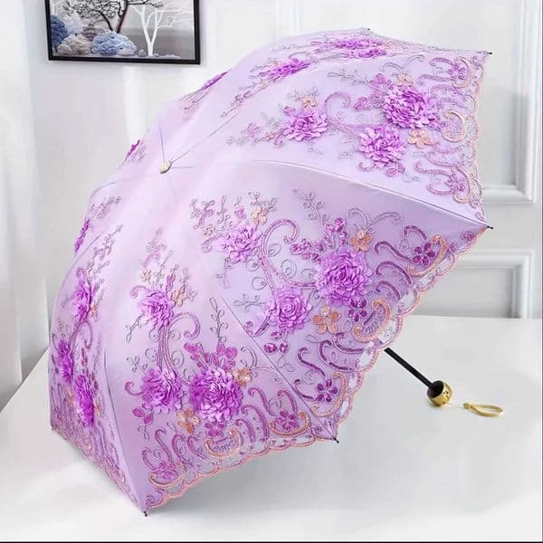 1pcs Lace Parasol Anti-UV Folding Umbrella UPF50 Vintage Flower Embroidery Umbrella Princess Umbrella Gift Umbrella Suitable foJ260530