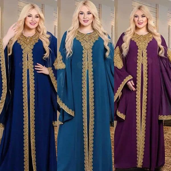 Kaftan Dubai Abaya Turkey Muslim Chiffon Maxi Dress Islam Clothing Elegant African Dresses for Women Boubou Robe Djellaba Femme L260530