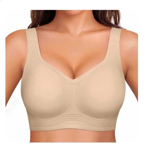 Womens Seamless Bra Full Coverage Comfortable Bra Removable Padded Push Up Lift Big Bust Show Small Posture Corrector Underwear 260530