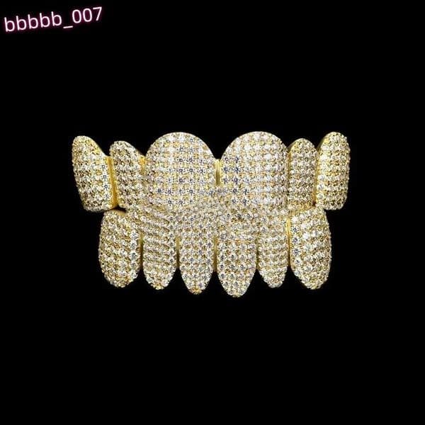 925 Sterling Silver Vintage Hip Hop VVS Diamond Grillz Teeth Customized IGI Certified Moissanite Gold Plated Jewelry for Gift