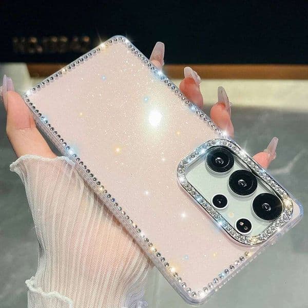 Bling Glitter Transparent Phone For Samsung A56 A55 5g A16 A17 A26 A07 A36 A35 Case S25 S23 Ultra S24 FE Silicone Cover