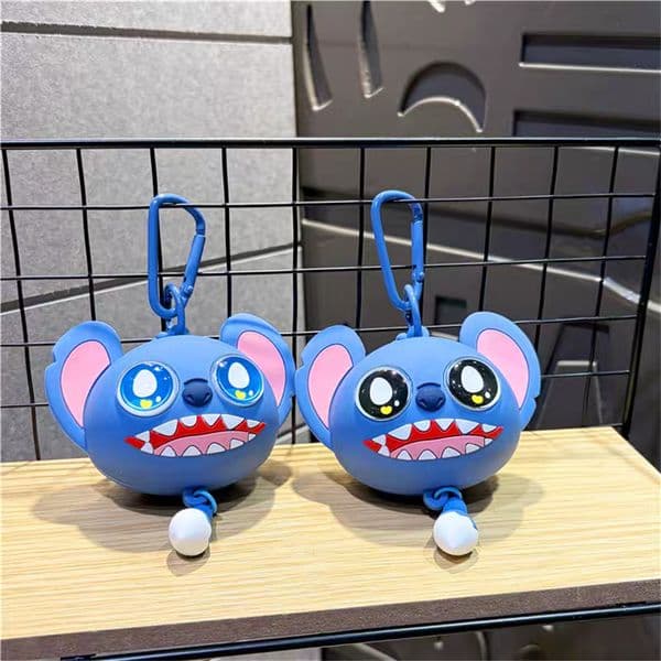 Stitch Squishy Keychain Stress Relief Toy, Cute Cartoon Stitch Squeeze Pendant Key Ring, Kawaii Soft Stress Ball Fidget Toy
