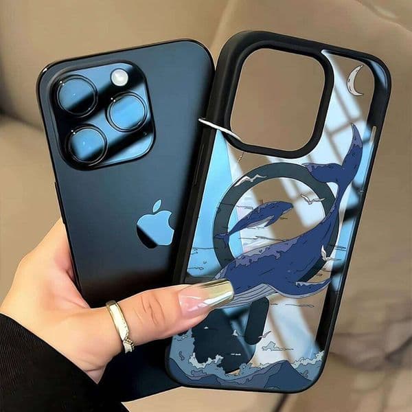 Ocean Whales Clear Case For Magsafe iPhone 17 16 15 14 11 13 12 Pro Max Plus Cases Magnetic Wireless Charing Coque