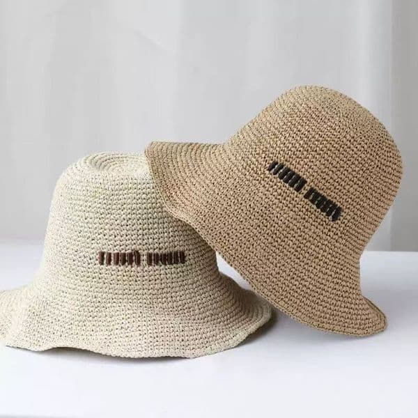 Designer bucket hat luxury Women straw hats MM casual knit Cap Foldable Hats ForSummer Travel Beach Sun Protection Chapeau