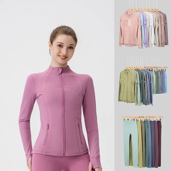 Fitness Apparel Essentials Pack Includes Breathable Cotton Blend Athletic Jackets Plus Matching Elastic Hips & Thigh Enhancing Bottomwear