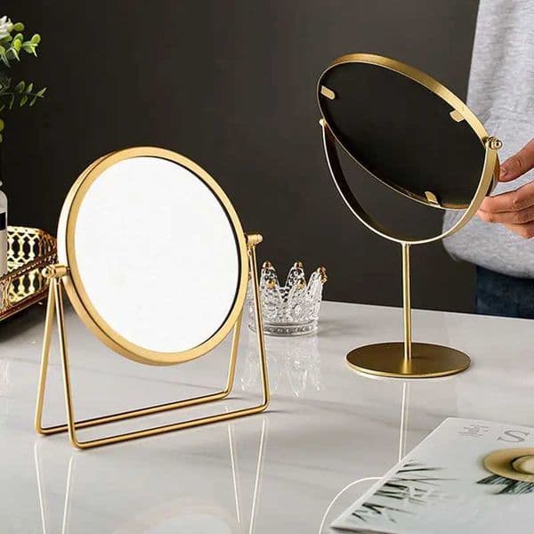 Nordic Home iron Art vanity Mirror Round Mirror for Bedroom Bathroom Desktop gold round makeup mirror simple and Modern C260530
