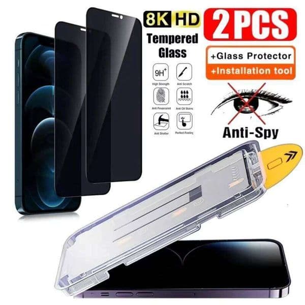 Dust Free Installation Privacy Screen Protector For iPhone 17 16 15 13 11 12 14 Pro Max Air 16E SE Mini 7 8 XR XS Anti-spy Glass