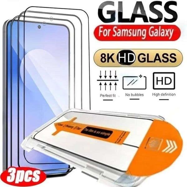 3Pcs Clear Screen Protector For Samsung A56 5g A36 A16 Galaxy S26 S24 Ultra S25 FE A26 A55 A17 A07 A35 Easy Install Glass