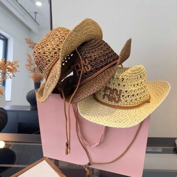 Bucket Hat Men Designer Women Woven Cowboy Grass Wide Brim Fisherman Women Summer Breathable Sunscreen Large Brim Beach Vacation