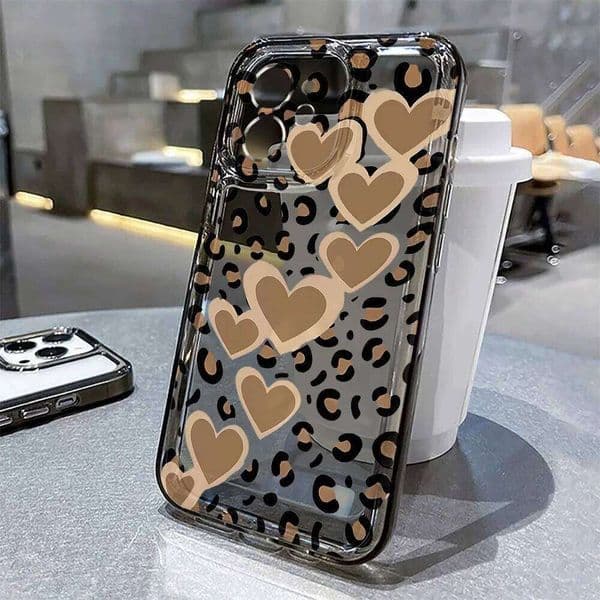 Leopard Print Clear Phone For 15 Case iPhone 16 13 11 14 12 17 Pro Max Air 16e 7 Plus XR SE Shockproof Bumber Cover