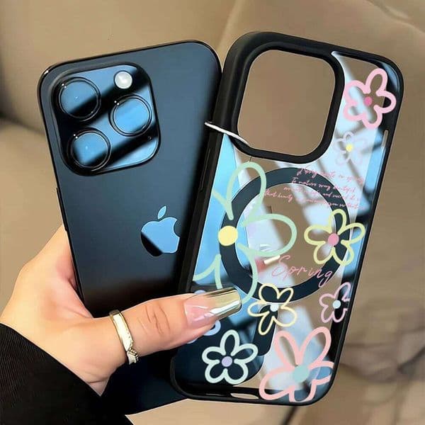 Spring Flowers Clear Case For Magsafe iPhone 15 17 16 14 11 13 12 Pro Max Plus Cases Magnetic Wireless Charing Coque