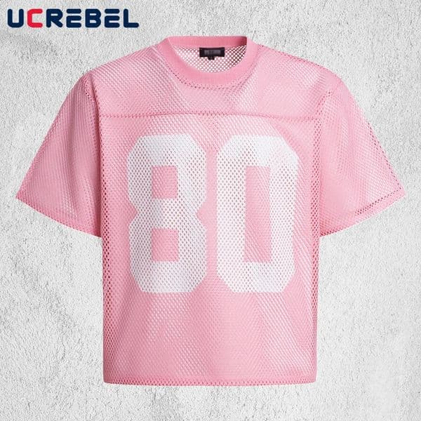 Letter Print Short Sleeve Mesh Mens Summer High Street Loose Crew Neck Half-Sleeve Tshirt Man Tee 260526