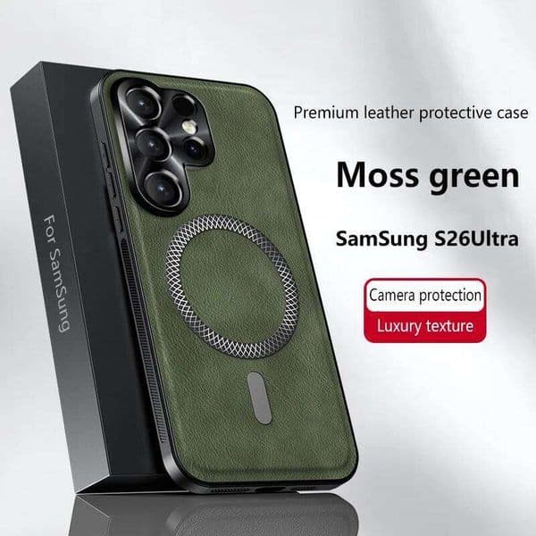 Retro Business PU Leather Texture Magnetic Case For Samsung Galaxy S26 Ultra S25 S24 Shockproof Camera Full-Protector Back Cover