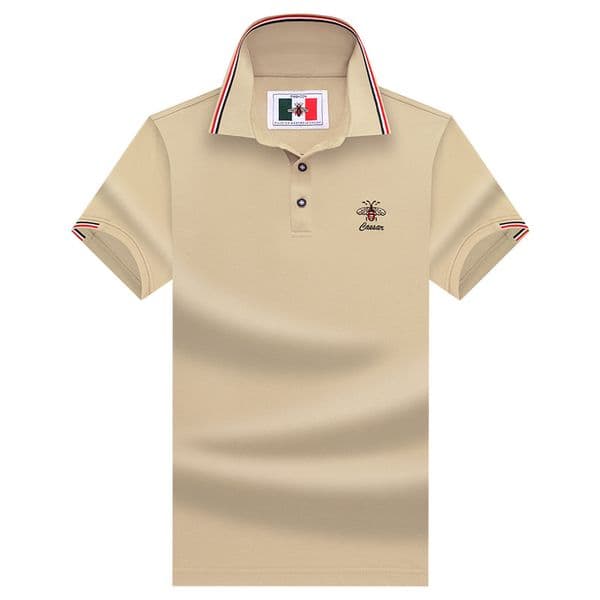 2026 Summer New Bee Embroidery Design Men's Lapel Polo Shirt High Quality Fashion Versatile Business Short Sleeve Free Shipping