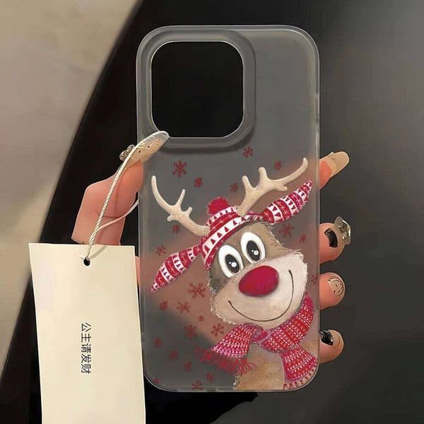 Christmas Cartoon Cute Phone For 11 Case iPhone 13 14 15 16 Pro Max Plus 12 13Mini Shockproof Soft Silicone Cover