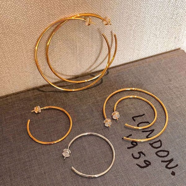 Designer Jewelry Luxury Jewelry S925 Pure Gold And Silver Color Hoop 2025 Niche Design Earrings Fashionable Versatile Ear Accessories