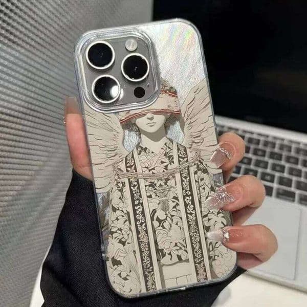 Retro Shiny Goddess Angel Phone Case For iPhone 16 15 14 13 12 11 Pro Max 16E XS X XR 7 8 Plus SE2 Shockproof Cover
