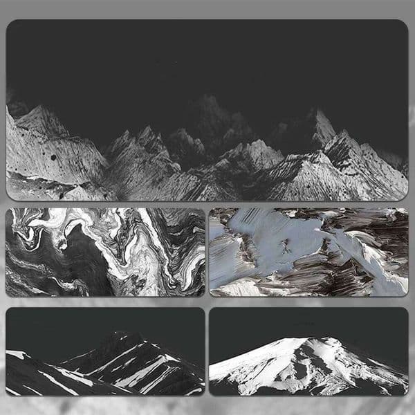 Snow Mountain Scenery Waterproof Rubber Mouse Gaming Large Small Laptop Deskmat Keyboard Mat Stitched Edge Non-Slip Desk Pad