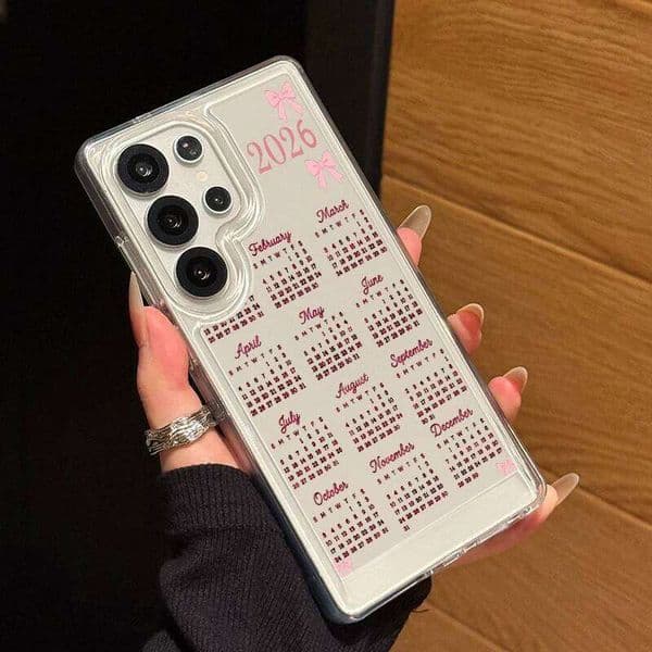 New 2026 Calendar Design Clear Case For Samsung Galaxy S25 S24 S23 Ultra S22 S21 Plus FE A16 A15 A56 A55 A54 A53 A36 5G Cover