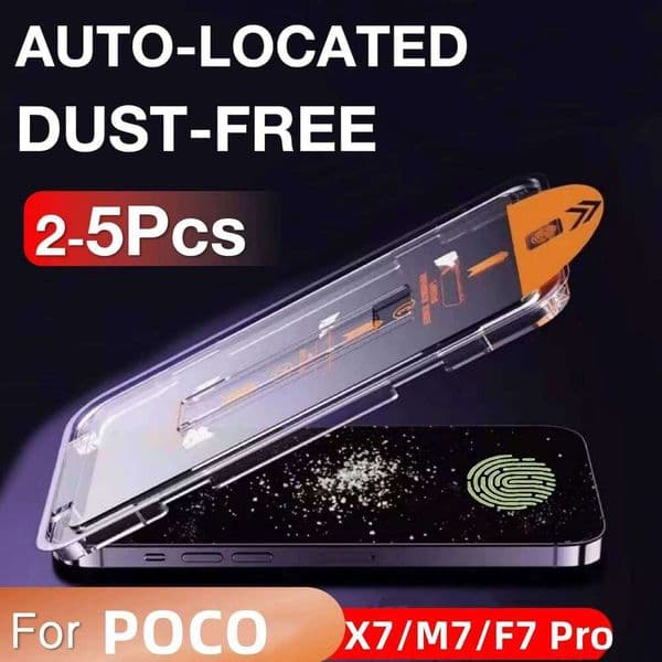 X7 F7 M7 Easy Installation Screen Protector For Poco F6 X6 M6 X5 F5 X4 X3 F3 M5S M4 M3 Pro C75 C65 Tempered Glass
