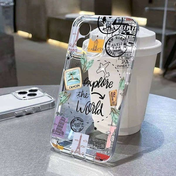 Airplane Route Design Silicone Phone For 16 Case iPhone 13 15 11 12 14 Pro Max 16e 8 7 Plus XR XS SE Soft Cover