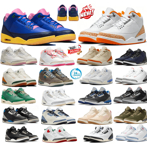 Brazil Olive Grey 3 3s Basketball shoes designer men women Sail Denim True Blue Black Cat Cement Reimagined Fragment White Secret Garden mens outdoor sneakers