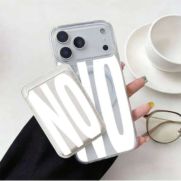 Fashion White No Letter Magsafe wallet Magnetic Card holder Phone Case For iPhone 17 13 15 12 14 Pro Max 16 Plus Cover