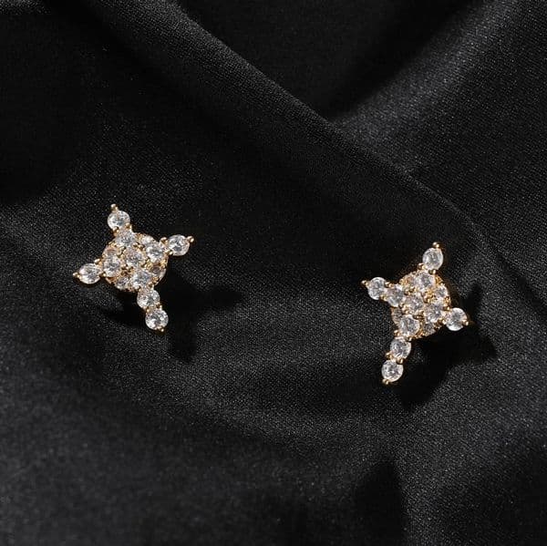 Mens Cross Earrings Silver Gold Stud Earrings For Womens Hip Hop Powerful Magnetic Diamond Earrings Jewelry No ear piercing required
