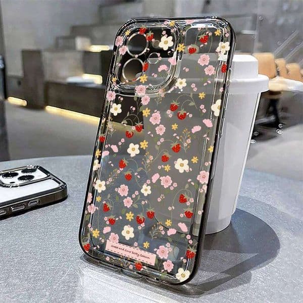 Flower Phone Case For iPhone 15 16 13 11 14 12 17 Pro Max Air 16e 8 7 Plus XR SE Shockproof Soft Transparent Back Cover Coque