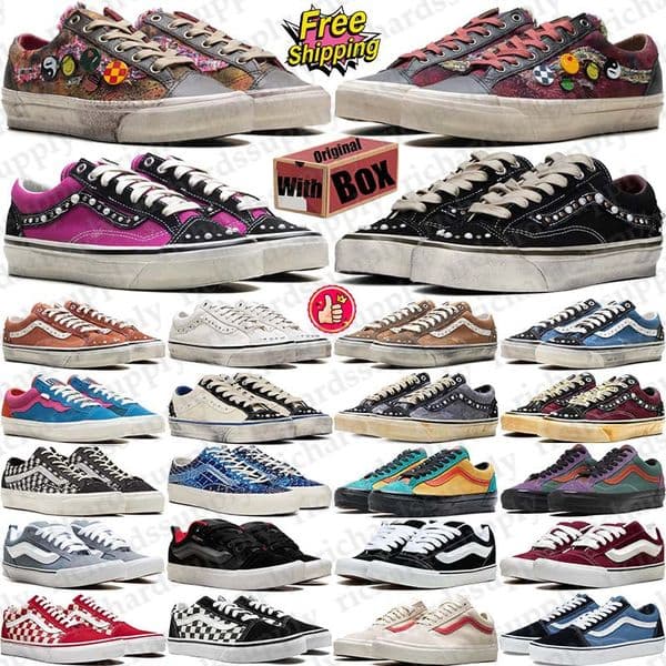 Free Shipping With Box Designer vanspearlized pearlized van pearl shoes vansneaker vansold vansknu knu old skools sneakers Sport chaussure mens trainers