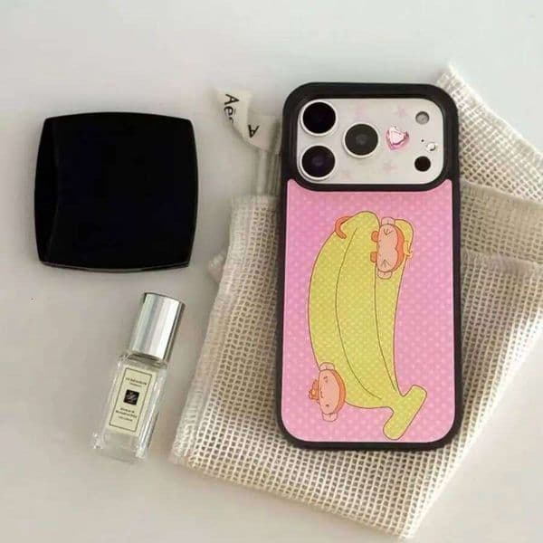 Korean Polka Dots Monkey Shockproof Phone Case For iPhone 17Air 17 16 15 14 13 12 11 Pro Max 7 8 Plus Mini X XR XS MAX Y2K Cover