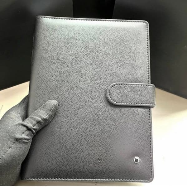 Notebook Luxury hot sell 146 Notepads Black /blue Leather Cover Agenda Handmade Note Book luxurs Periodical Diary Business Notebook A5