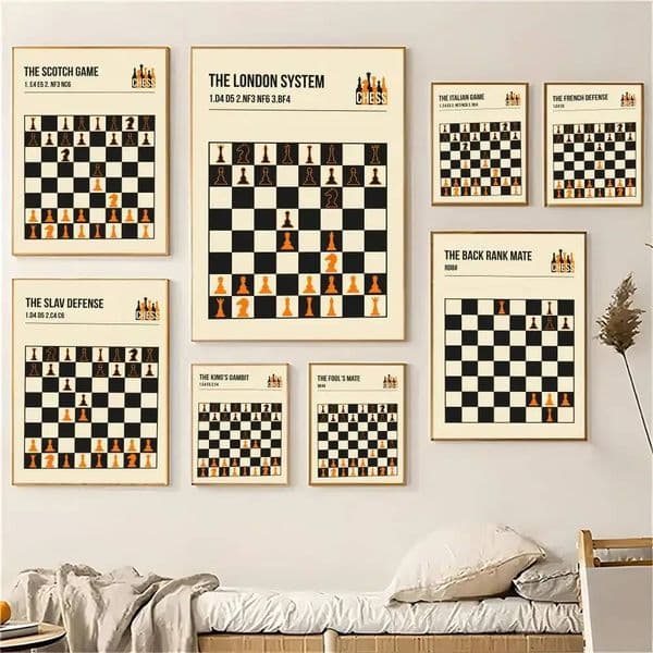 Chess Games And Openings Painting Calligraphy Eco-friendly waterproof canvas poster art, home and bathroom decoration gift 26Y0704