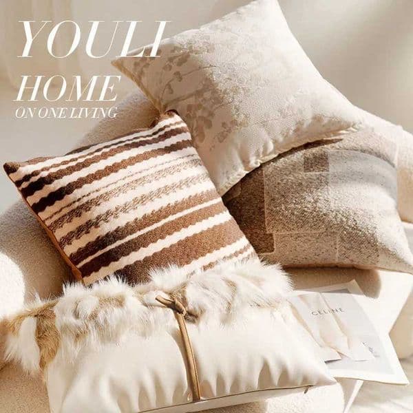 30X50/45X45CM Brown Throw Cover French Light Luxury Forest Stamping Waist Cushion Cover Decor Home Decorative case J260707