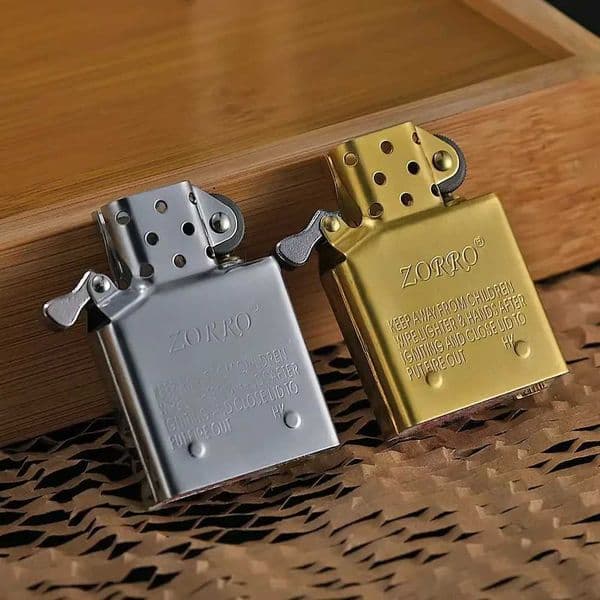 Insert ZORRO Torch Dual Lighter Fire Gas Jet Windproof Flint Oil Lighter Inflatable Butane Kerosine Liner DIY Tool H2600709