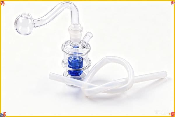 Wholesale Colorful 10mm Female mini cheap Glass Oil Burner Bong Hookahs Bubbler Water bongs Pipe with smoking oil banger bowl and silicone soft silicone hose
