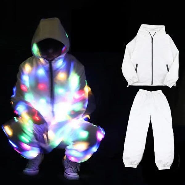 Party Decoration Light Up Rave Jacket Adult Kids Dance Performance Fancy stage Dress Flash LED Lighs Waterproof Clothes Cool Night Running Props Event 5