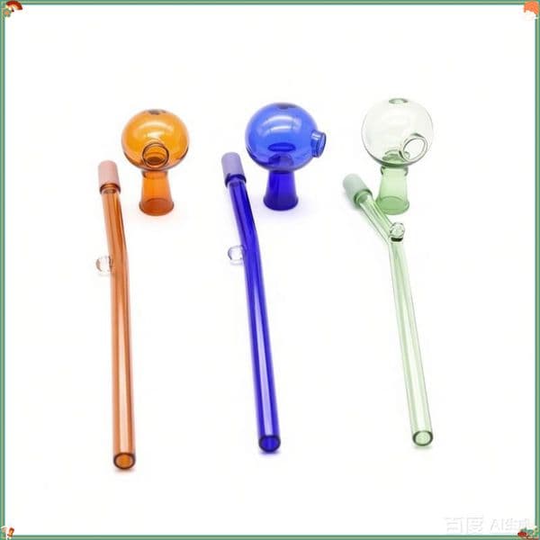 10mm Female Dome Cuved Bent Colorful Glass Oil Burner Pipe Thick heayd Water Smoke Hand oil hand straw Pipes With Smoking Accessories