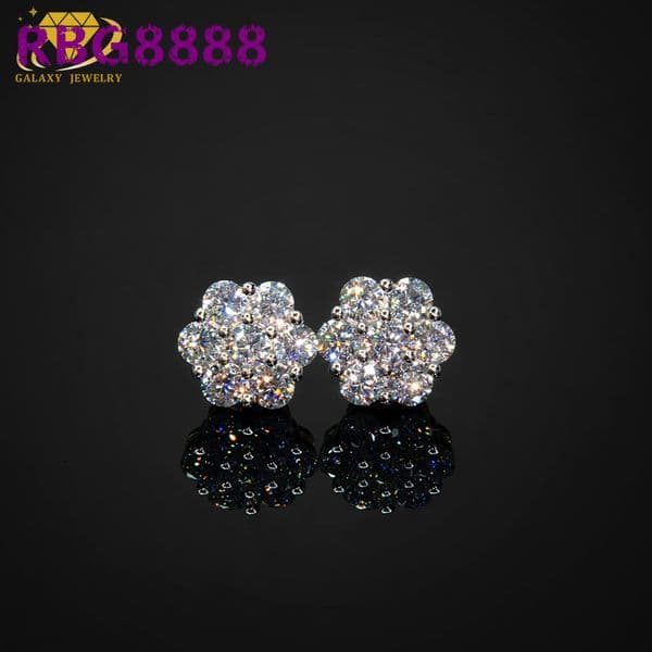 Fashion Jewelry 9MM Stud Earrings D VVS Moissanite 925 Silver Pass the Diamond Tester Moissanite Earring Women Men